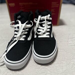 Vans Ward Hi Black and White Canvas Sneakers